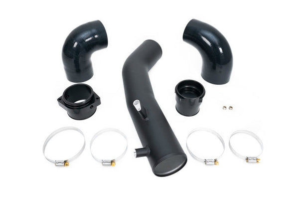AMS Performance 2020+ Toyota Supra A90 Aluminum 3in Charge Pipe Kit - AMS.38.09.0001-1 for 2020-2025 Toyota GR Supra - front 