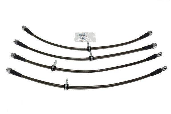 AMS Performance 08-15 Mitsubishi EVO X Stainless Steel Brake Lines (4 Lines) - AMS.04.01.0004-1 for 2008-2015 Mitsubishi Lanc