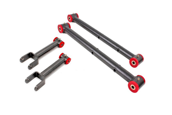 BMR 68-72 A-Body Non-Adj. Rear Suspension Kit - Black Hammertone - RSK011H for 1968-1972 Buick Skylark - front view