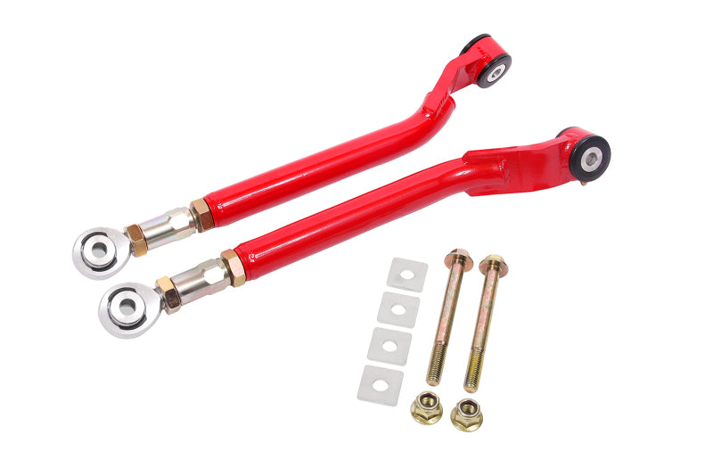BMR 08-17 Challenger Rear On-Car Adj. Toe Rods Delrin/Rod End Combo - Red - TR110R for 2008-2017 Dodge Challenger