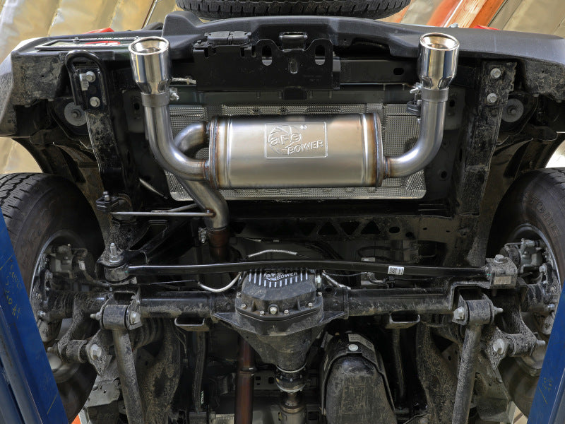 aFe Vulcan 3in 304 SS Axle-Back Exhaust 2021 Ford Bronco L4-2.3L (t)/V6-2.7L (tt) w/ Black Tips - 49-33137-B