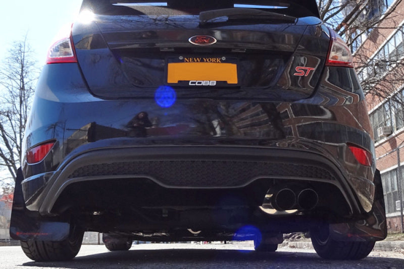 Clearance - Rally Armor 13-19 USDM Ford Fiesta ST Red UR Mud Flap w/ White Logo - RALMF29-UR-RD/WH