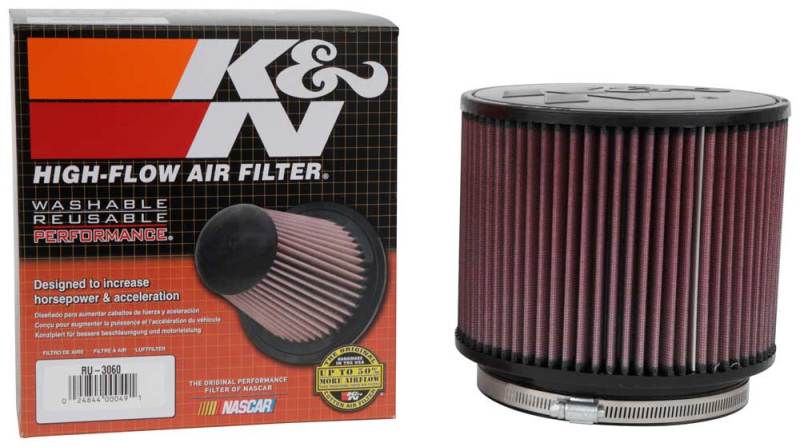 K&N Universal Rubber Filter 6in FLange ID / 7.5in OD / 6in Height / Round Straight - RU-3060 by K&N Engineering - rear view