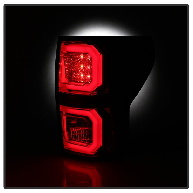 Spyder 07-13 Toyota Tundra V2 Light Bar LED Tail Lights - Red Clear ALT-YD-TTU07V2-LB-RC