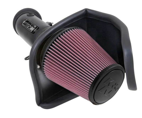 K&N 2015 Dodge Challenger/Charger 6.2L V8 Typhoon Short Ram Intake - 69-2550TTK for 2015-2017 Dodge Challenger - front view