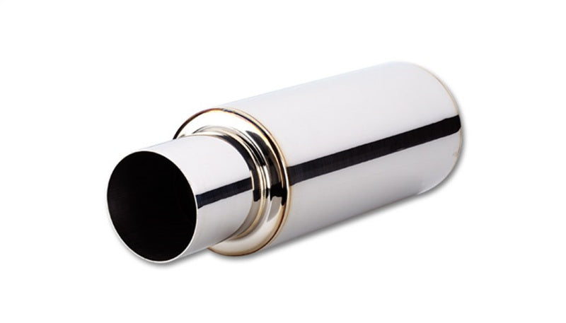 Vibrant TPV Round Muffler (23in Long) with 4in Round Tip Straight Cut - 2.5in inlet I.D. - 1057