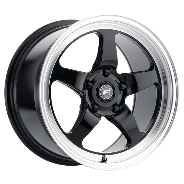 Forgestar D5 Drag 18x5.0 / 5x115 BP / ET-37 / 1.5in BS Gloss Black Wheel - F0918C071N37 by Forgestar - front view