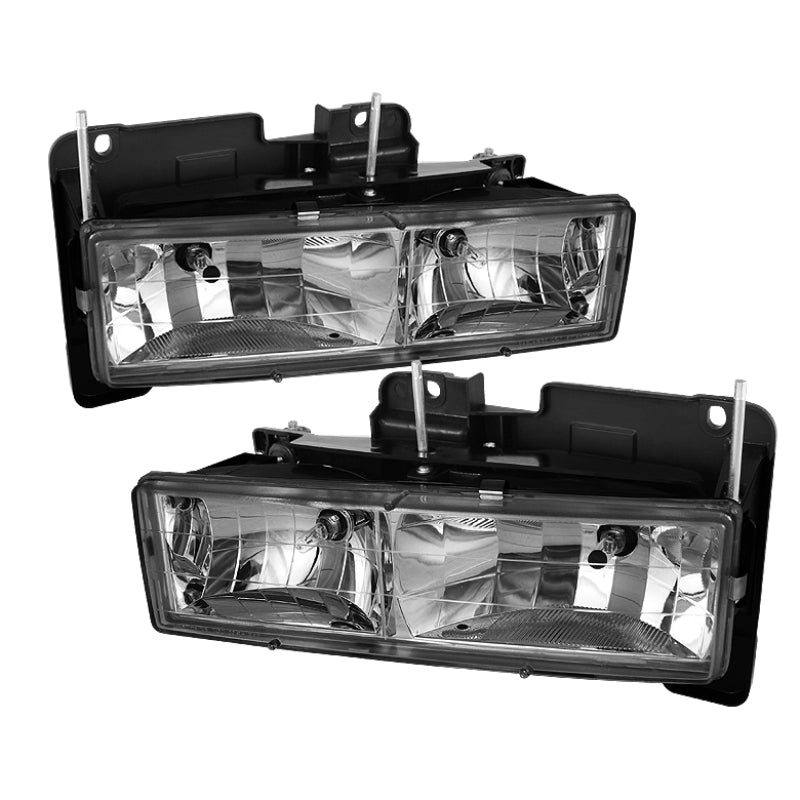 Xtune Chevy Suburban 88-98 Crystal Headlights Chrome HD-JH-CCK88-C - 5064387