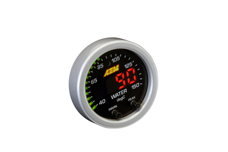 AEM X-Series Temperature 100-300F Gauge Kit (ONLY Black Bezel and Water Temp. Faceplate) - 30-0302