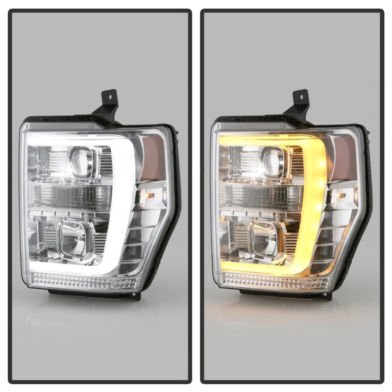 Spyder Ford F-250/350/450 08-10 V2 High-Power LED Headlights-Switch Back-Chrome PRO-YD-FS08PL-SBLB-C - 5087744