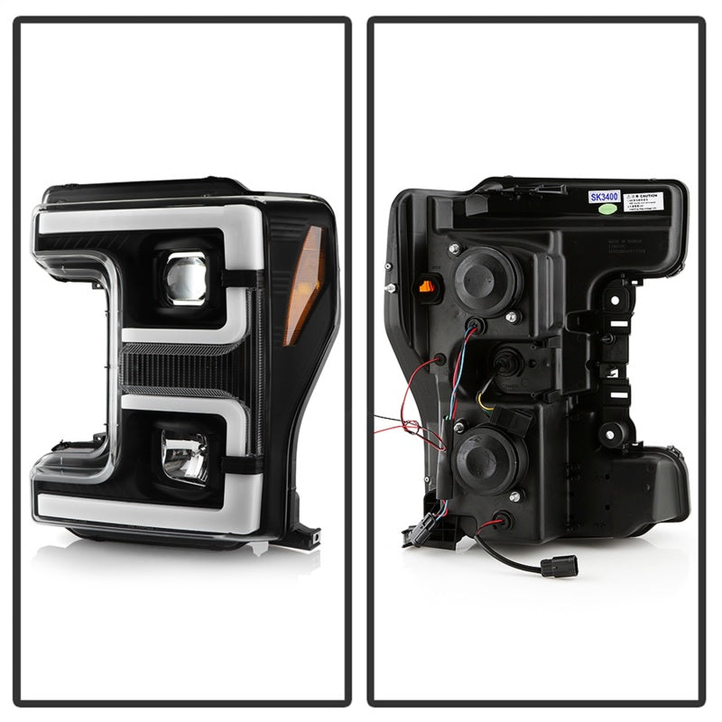 Spyder 17-18 Ford F250/F350/F450 Halogen Model Only -White Light Bar- Black- PRO-YD-FS17HALSI-BK - 5087850