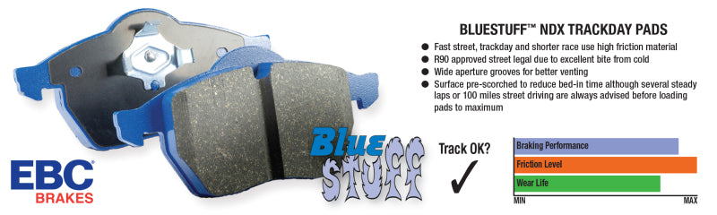 EBC 2015+ Ford Mustang (6Th Gen) 2.3L Turbo (GT Package) Bluestuff Front Brake Pads - DP53040NDX