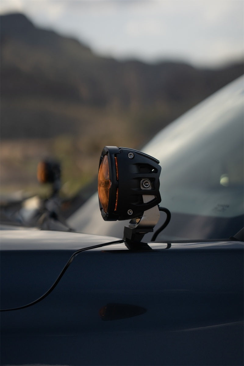 Rigid Industries 360-Series 4in Fog w/ Amber PRO Lens - White (Pair) - 36123