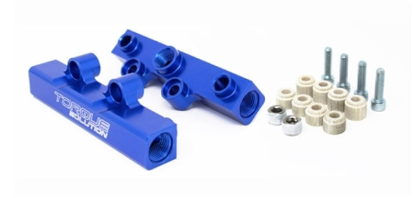 Torque Solution Top Feed Fuel Rails: 02-14 Subaru WRX / 07-18 STI - Blue - TS-SU-400BU.2 for 2008-2021 Subaru WRX STI - front
