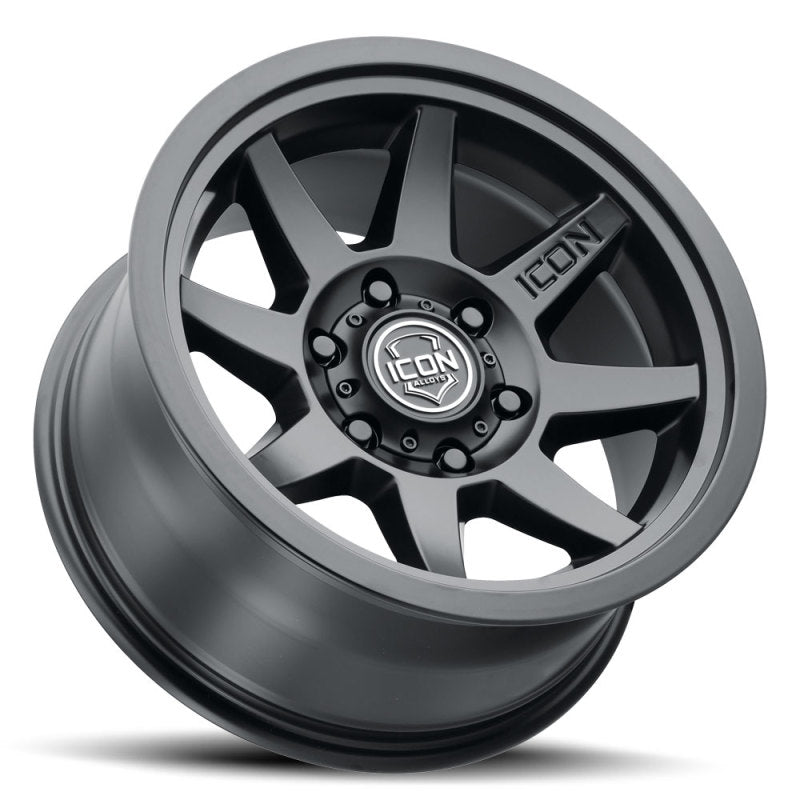 ICON Rebound 17x8.5 6x5.5 0mm Offset 4.75in BS 106.1mm Bore Satin Black Wheel - 1917858347SB