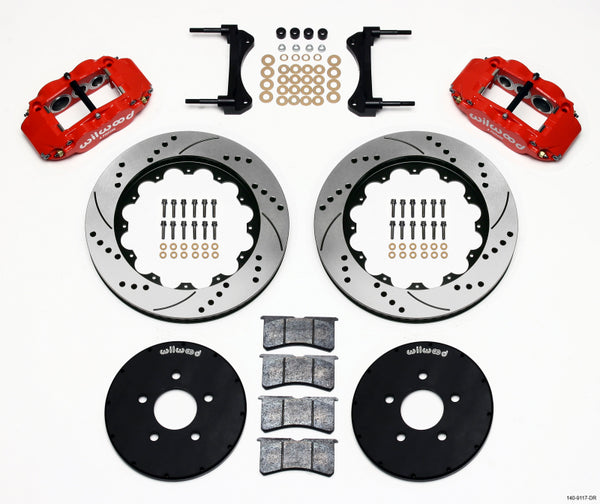 Wilwood Narrow Superlite 6R Front Hat Kit 14.00in Drill Red 1994-2004 Mustang - 140-9117-DR for 1994-2004 Ford Mustang