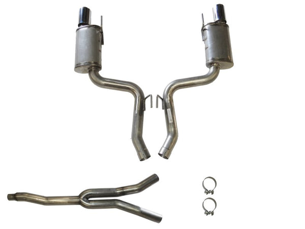 JBA 15-20 Ford Mustang EcoBoost 304 Stainless Steel Cat-Back Exhaust - 30-2648 for 2015-2023 Ford Mustang - front view