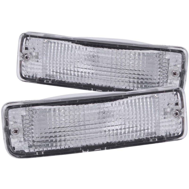 ANZO 1989-1995 Toyota Pickup Euro Parking Lights Chrome w/ Amber Reflector - 511019