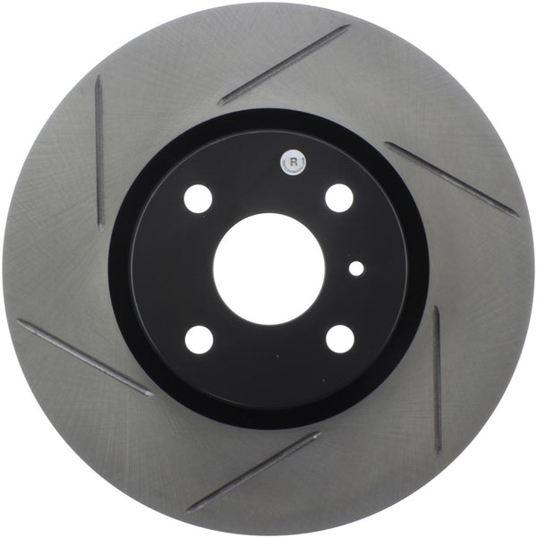 StopTech 16-18 Mazda Miata MX-5 Sport Slotted Front Right Rotor - 126.45090SR for 2016-2025 Mazda MX 5 Miata - front view