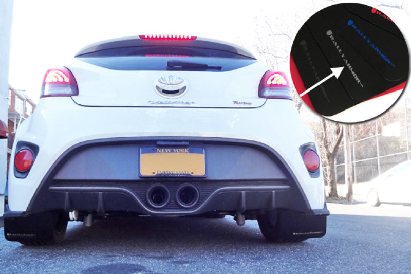 Rally Armor 12-18 Hyundai Veloster Black UR Mud Flap w/ Silver Logo - MF24-UR-BLK/SIL