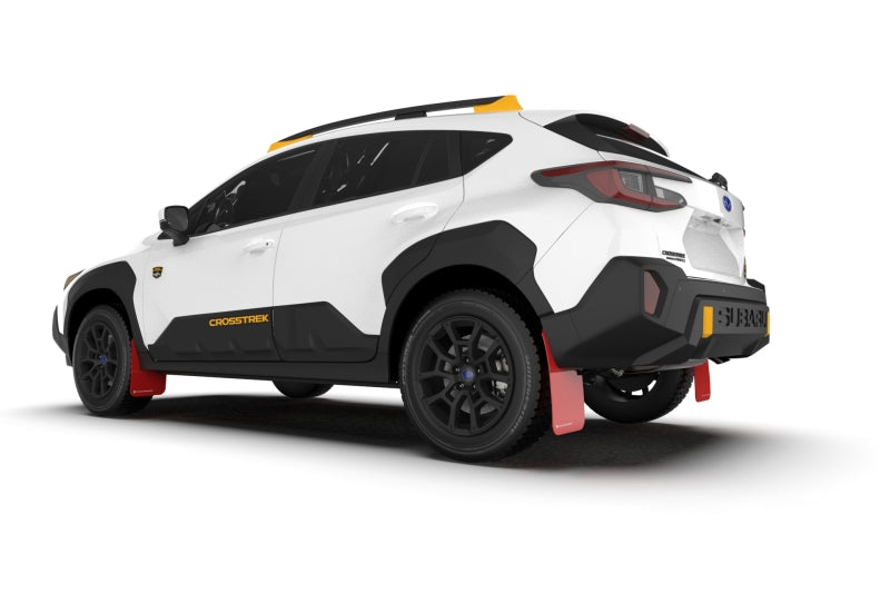 Rally Armor - 2024 Subaru Crosstrek (Wilderness Only) Red UR Mud Flap W/Black Logo - No Drilling Req - MF116-UR-RD-BLK