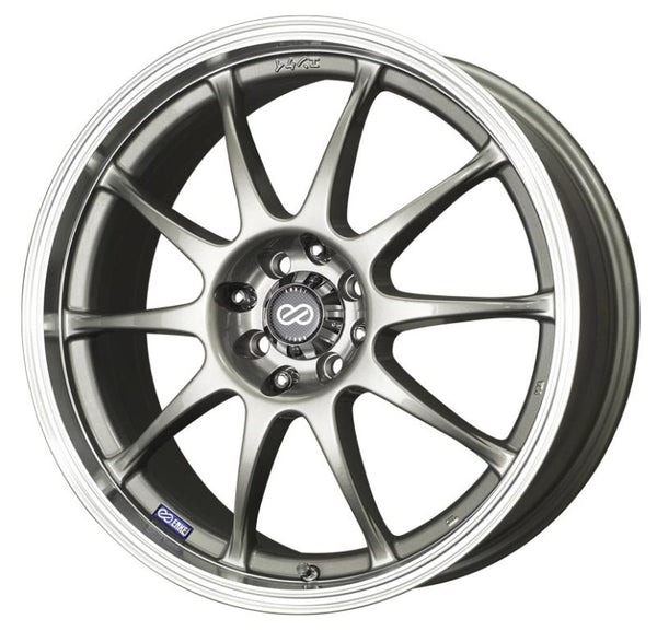 Enkei J10 15x6.5 4x100/114.3 38mm Offset 72.62mm Bore Dia Silver w/ Machined Lip Wheel - 409-565-01SP by Enkei