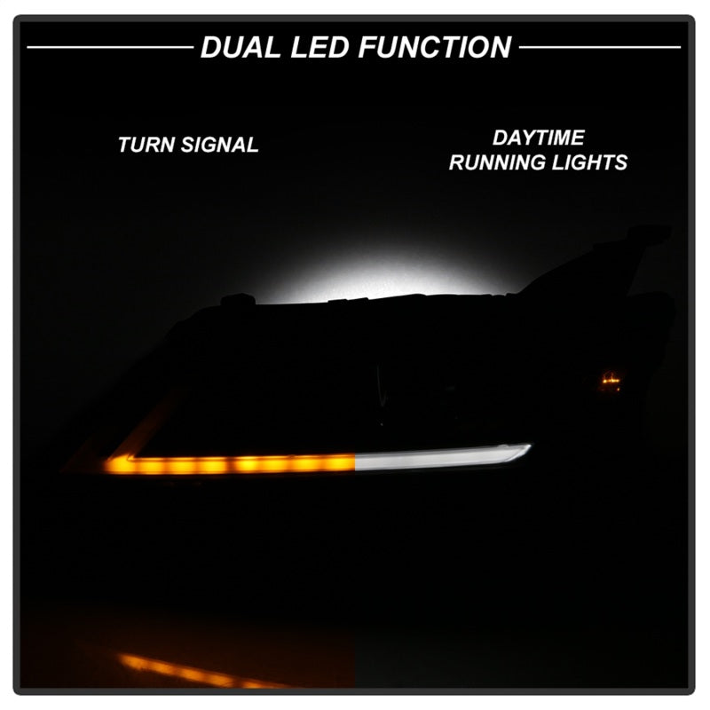 xTune 14-18 Chevy Impala (Excl Limited) DRL Halogen Proj Headlights - Blk Smk (PRO-JH-CIM15-LB-BSM) - 9042881