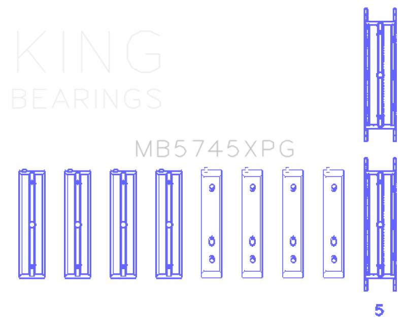 King Subaru FA20 FB20 - Size .025 Oversized Performance Tri-Metal Main Bearing Set - MB5745XPG.026