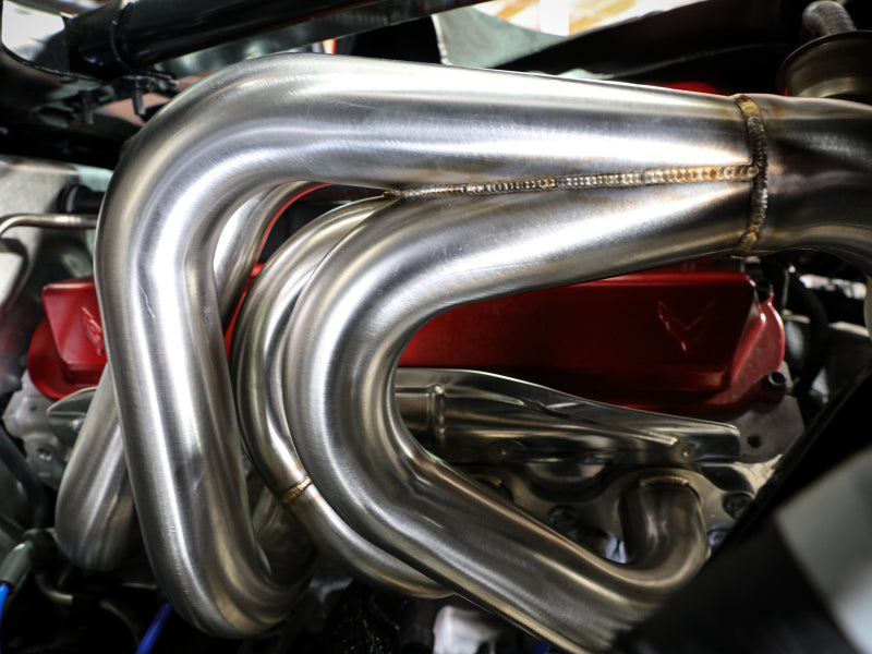 aFe Twisted 304SS Header 2020 Chevy Corvette (C8) 6.2L V8 - Titanium Ceramic Coated - 48-34148-T