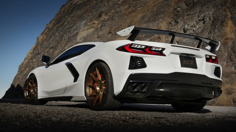 Borla 2020 Chevrolet Corvette C8 6.2 ATAK 3in Exhaust System Dual Round Rolled A/C Black Chrome Tips - 140839BC