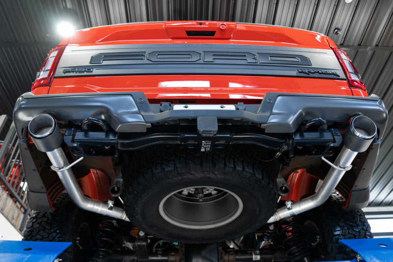 MBRP 2021+ Ford F-150 Raptor Axle-Back Dual Rear Exit T304 Performance Exhuast Sys - S52663CF