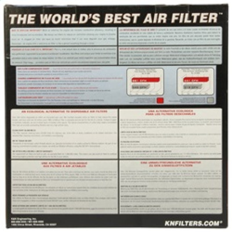 K&N Universal Clamp-On Air Filter 6in FLG / 7-1/2in B / 5-1/8in T / 4in H - RU-1009 for 2013-2016 Cadillac ATS - alternate vi