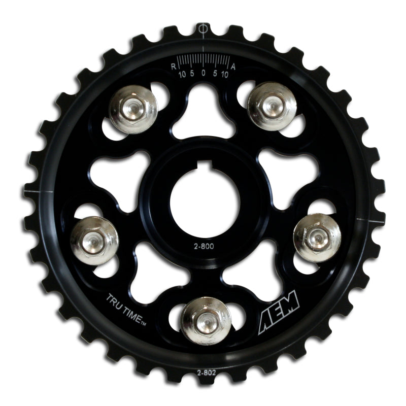 AEM 90-91 Acura Interga RS LS GS &amp; GSR/ 99-00 Honda Civic Si Black Tru-Time Cam Gear - 23-802BK