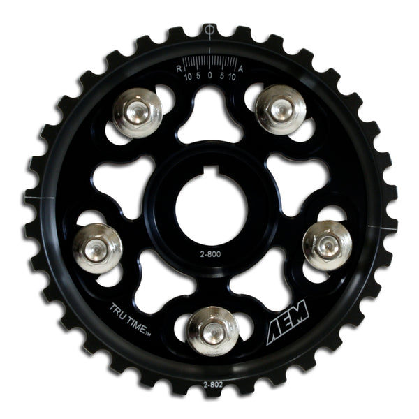 AEM 90-91 Acura Interga RS LS GS & GSR/ 99-00 Honda Civic Si Black Tru-Time Cam Gear - 23-802BK for 1988-2001 Honda Prelude