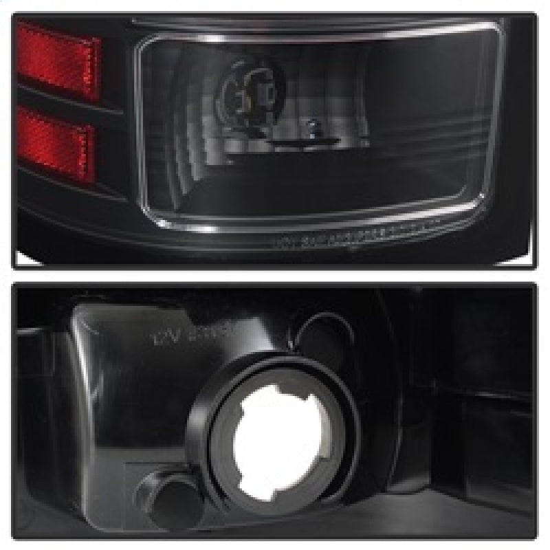 Spyder 07-13 GMC Sierra 1500 V2 Light Bar LED Tail Lights - Black (ALT-YD-GS07V2-LBLED-BK) - 5084743