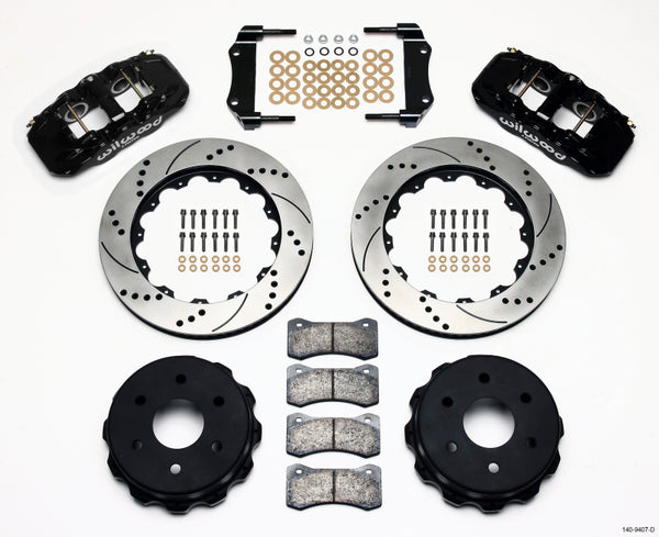 Wilwood AERO4 RearTruck Kit 14.25in Drilled 1999-2010 GM 1500-SUV 1 Piston OE Caliper - 140-9407-D for 1999-2016 Chevrolet Si