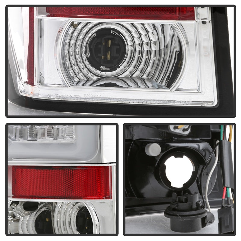 Spyder Jeep Grand Cherokee 05-06 Version 2 Light Bar LED Tail Lights - Chrome - 5085832