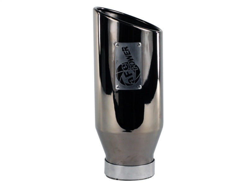 aFe MACHForce XP Exhausts Tips SS-304 EXH Tip 4In x 6Out x 15L Bolt-On (blk chrome) - 49-92018-BC