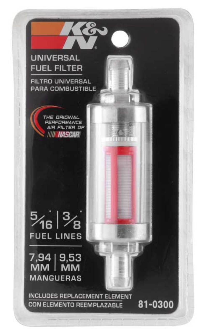 K&amp;N 5/16in x 3/8in Universal Replacement In-Line Fuel Filter - 81-0300