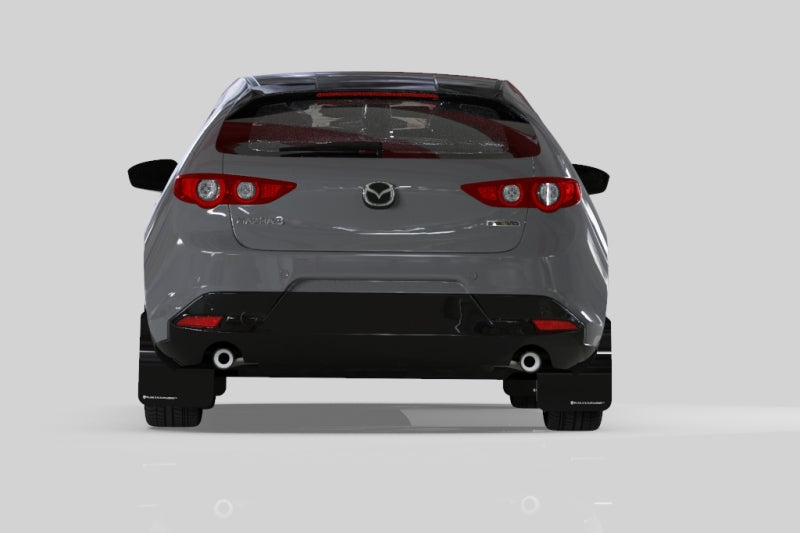 Rally Armor 19-22 Mazda3 GT Sport Hatch Black UR Mud Flap w/ Dark Grey Logo - MF61-UR-BLK/DGRY