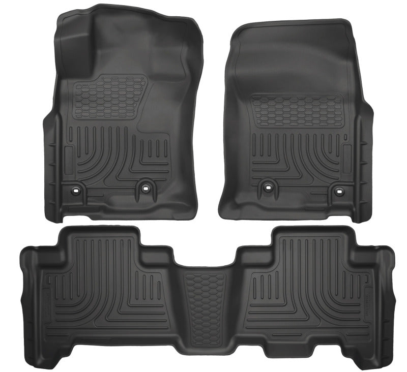 Husky Liners 13-24 Toyota 4Runner WeatherBeater Black Front &amp; 2nd Seat Floor Liners