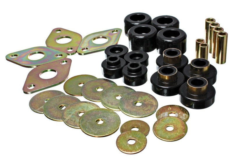 Energy Suspension Body Mount Set-Reg Access &amp; Dbl Cab - Black - 8.4109G