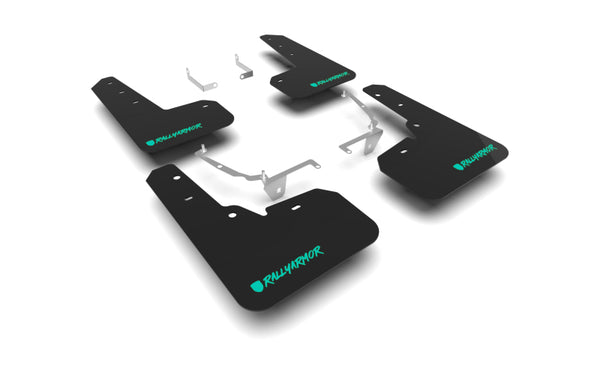 Rally Armor 13-17 Subaru Crosstrek XV Black UR Mud Flap w/ Teal Altered Font Logo - MF26-UR-BLK/TL-X for 2013-2017 Subaru Cro