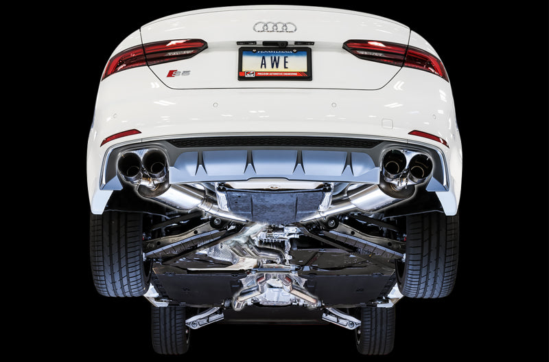 AWE Tuning Audi B9 S5 Sportback Touring Edition Exhaust - Non-Resonated (Black 102mm Tips)