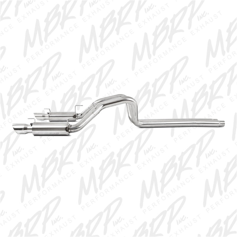 MBRP 05-09 Ford Shelby GT500 / GT Dual Split Rear Race Version, T409 4in Tips Exhaust System - S7270409