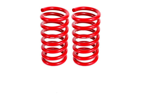 BMR 15-23 S550 Mustang Rear Drag Version Lowering Springs - Red - SP088R for 2015-2023 Ford Mustang - front view