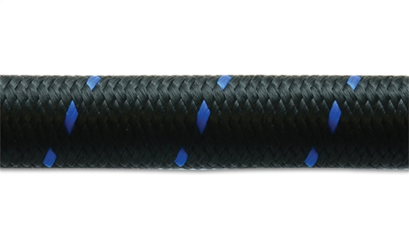 Vibrant -10 AN Two-Tone Black/Blue Nylon Braided Flex Hose (20 foot roll) - 11980B
