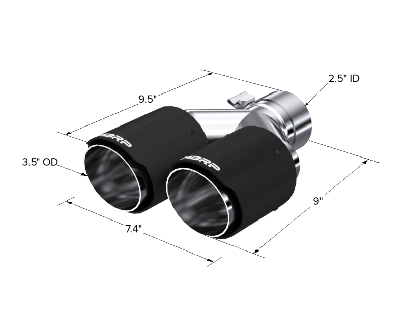 MBRP Universal Carbon Fiber Dual Tip 3.5in OD/2.5in Inlet - T5170CF