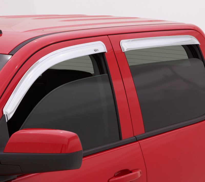 AVS 07-18 Toyota Tundra Double Cab Ventvisor Front &amp; Rear Window Deflectors 4pc - Chrome
