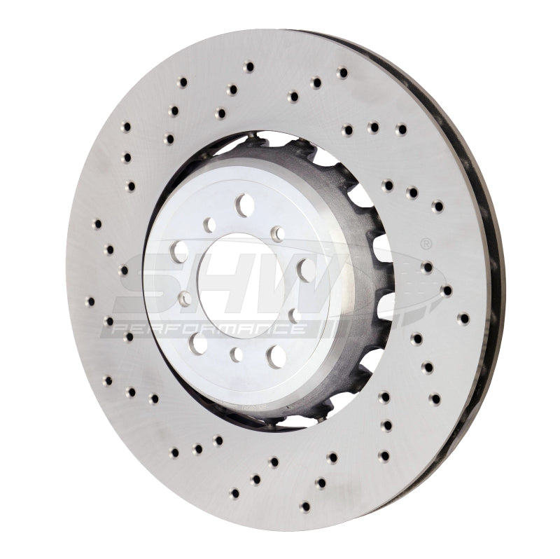 SHW 15-18 BMW M3 3.0L Left Front Cross-Drilled Lightweight Brake Rotor (34112284809) - BFL44809